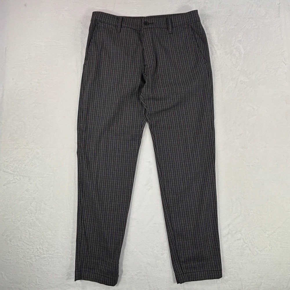 Levis Checkered Chino Taper Pants 33x32 (Fits 33x30) Charcoal Grey Black Plaid
